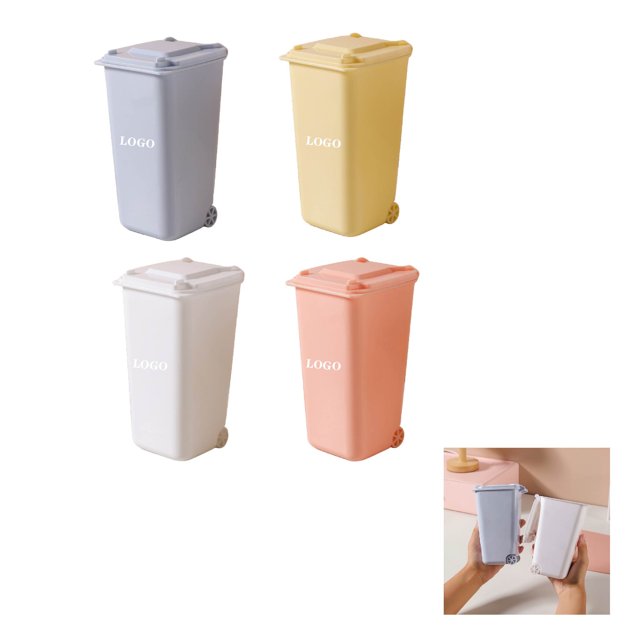 MOQ 10 pcs Desktop Pen Organizer Trash Can 2