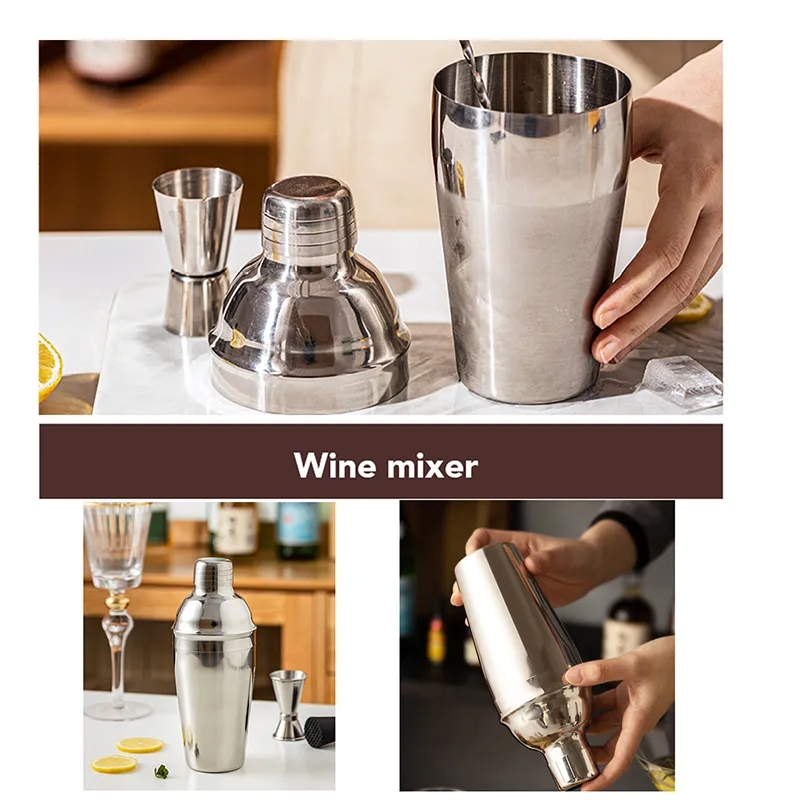 Cocktail Shaker Set Bartender Kit with Stand 4