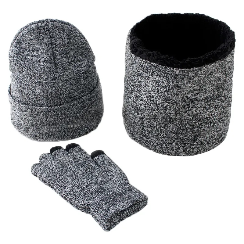 Knitted Scarf Hat and Gloves Set 3