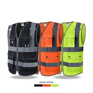 Zipper Front Black Safety Vest 2