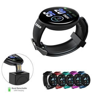 Round Fitness Tracker Watch With Detachable USB Charger 15