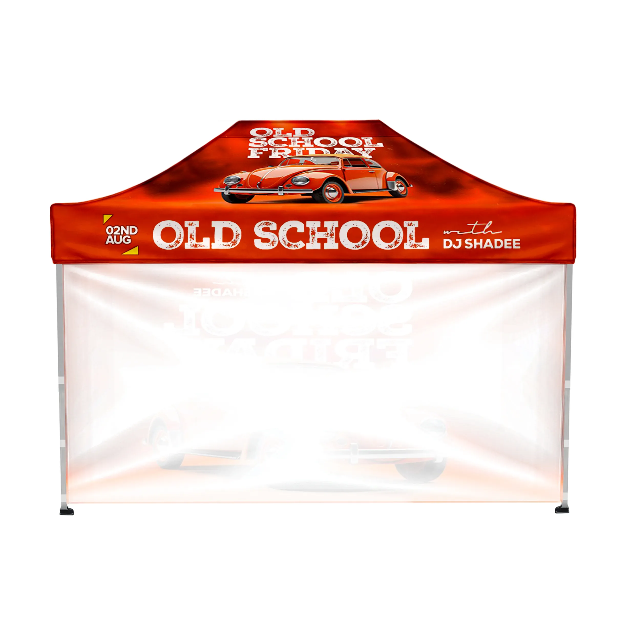 10'x15' Tent Canopy w frame, 1 long full + 2 side full wall 9