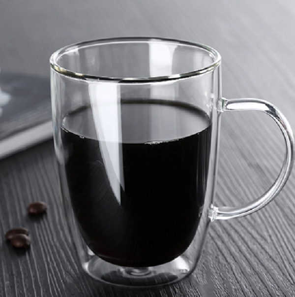 Double Wall Glass Coffee Mug 12 oz 4