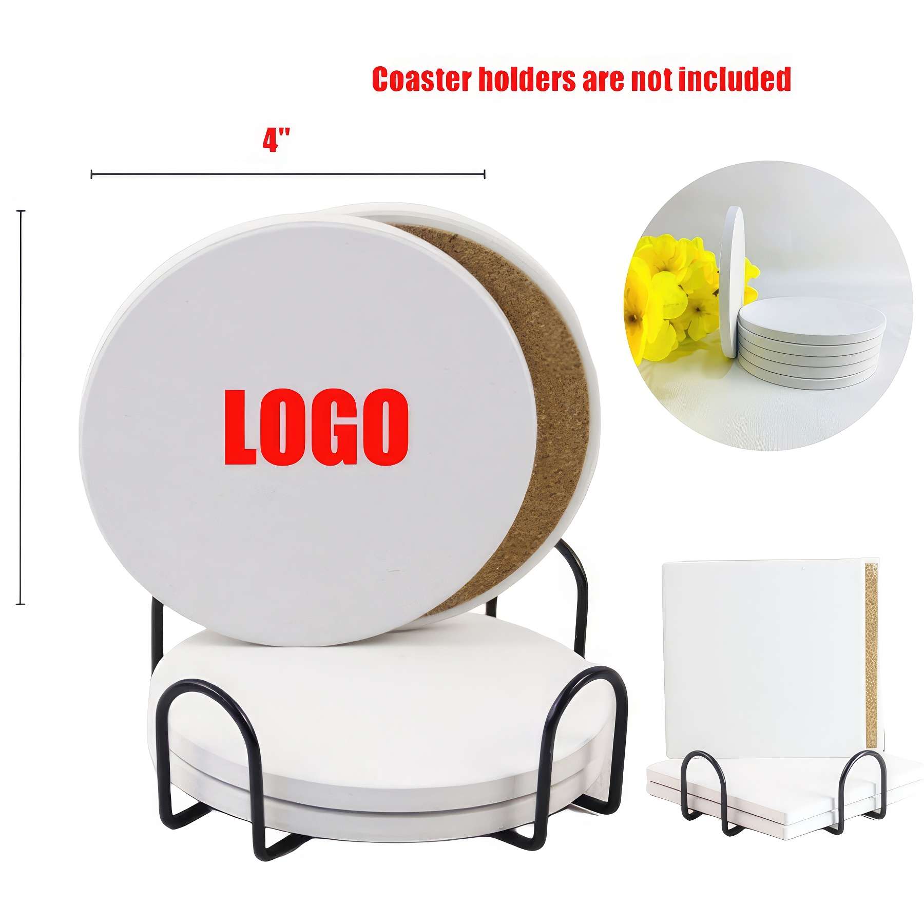 Custom Round or square Ceramic Coasters 2