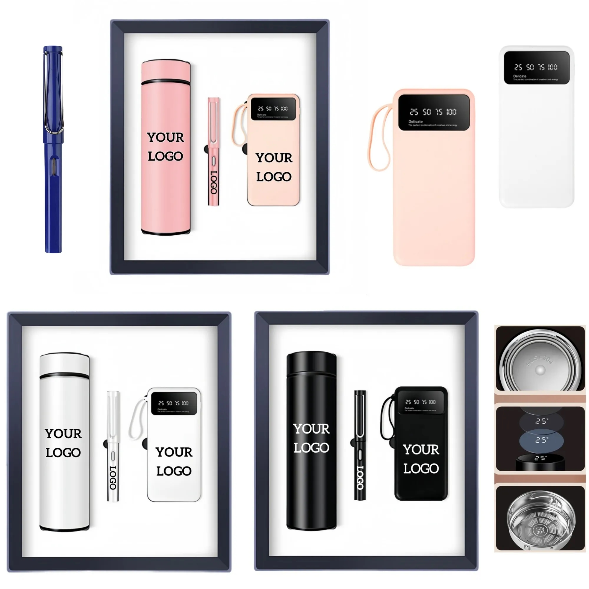 Power Bank Tumbler and Pen Business Gift Set 4