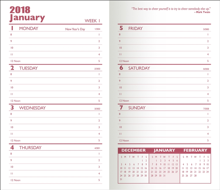 Weekly Ascot 2 Tone Vinyl Soft Cover Weekly Planner /1 Color w/o Map 6