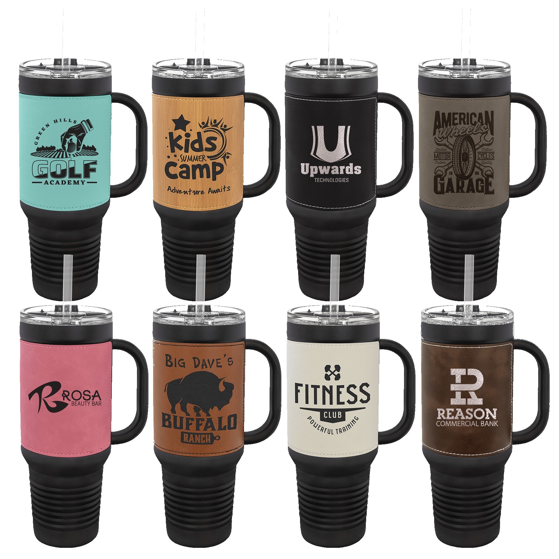 Polar Camel 40oz Black Stainless Steel & Leatherette Travel Mug 21