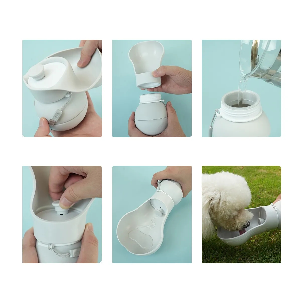 Collapsible Pet Water Bottle With Bowl & Strap 2