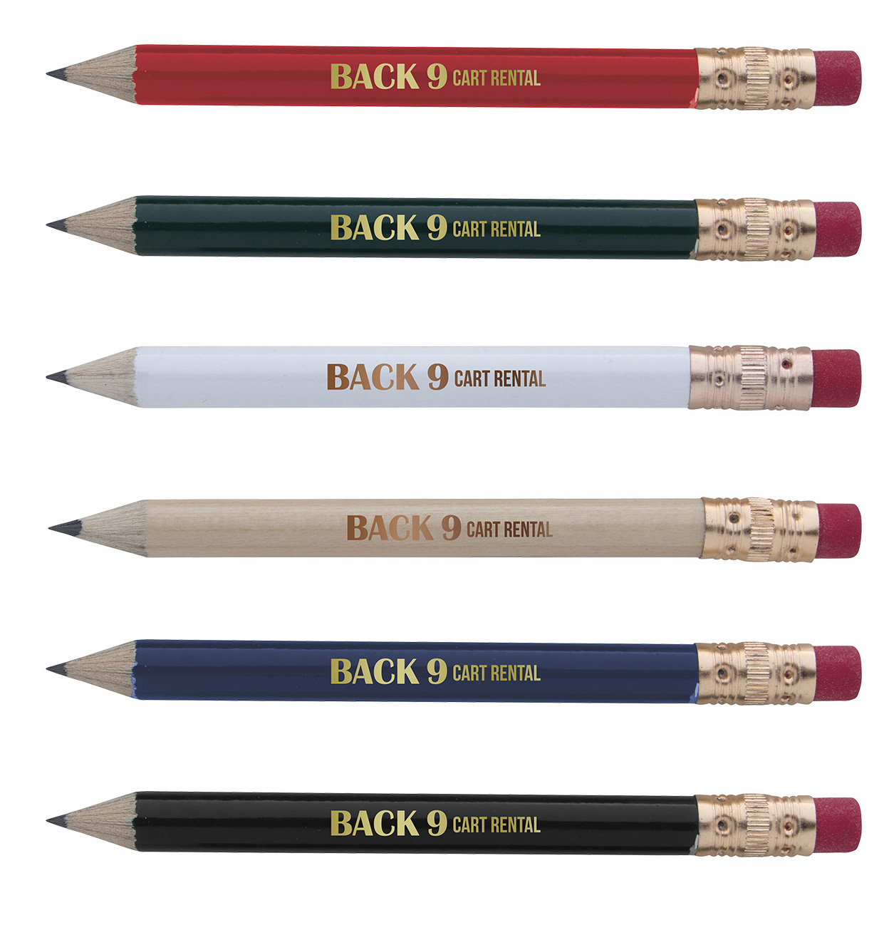 Round Golf Pencil with Eraser 21