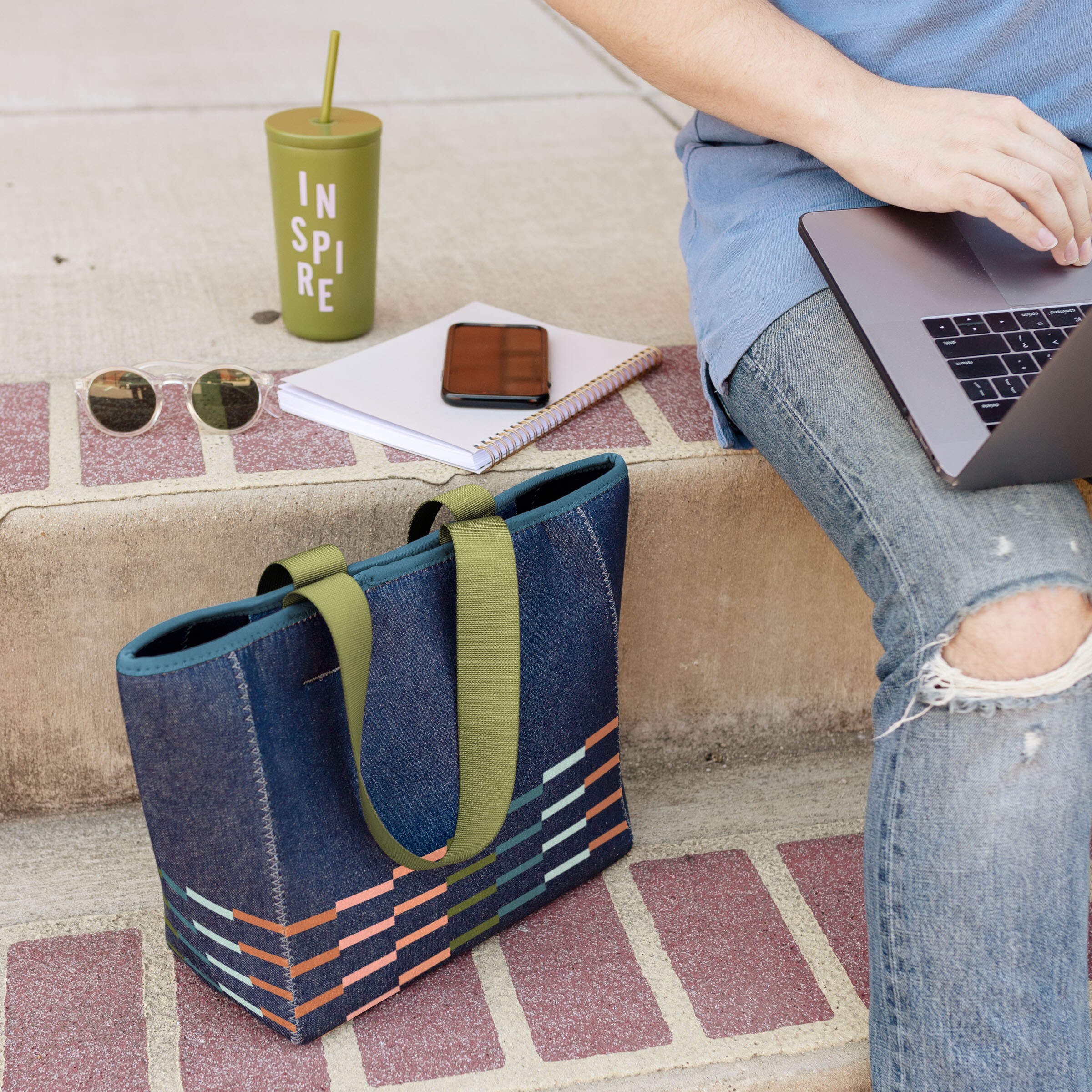 ALL DAY TOTE - DENIM NEOPRENE - SMALL