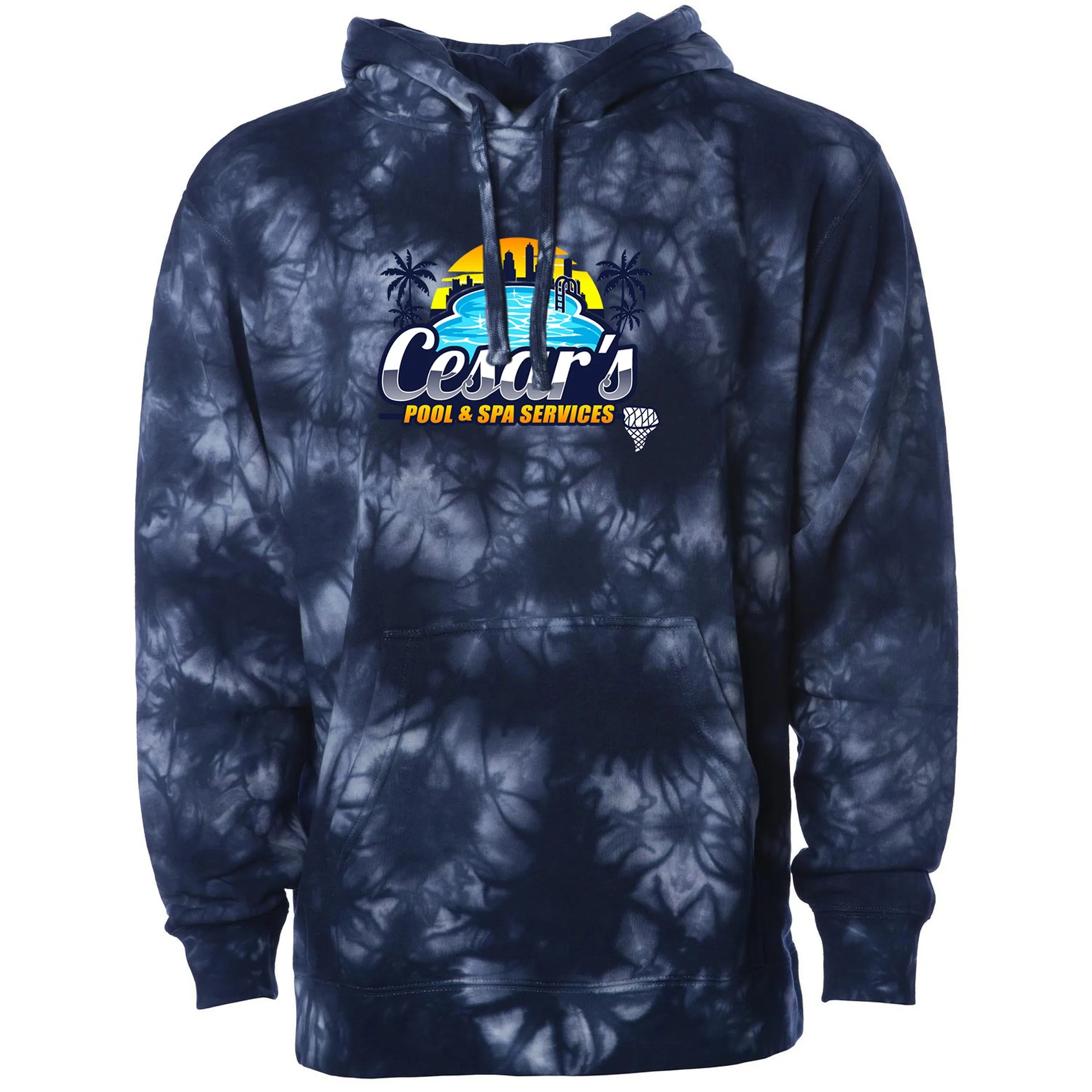 Unisex Midweight Pigment Tie Dyed Hooded Pullover 8