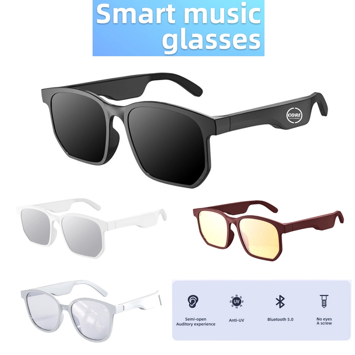 Smart Anti Blue-ray Lenses Wireless Sunglasses 1