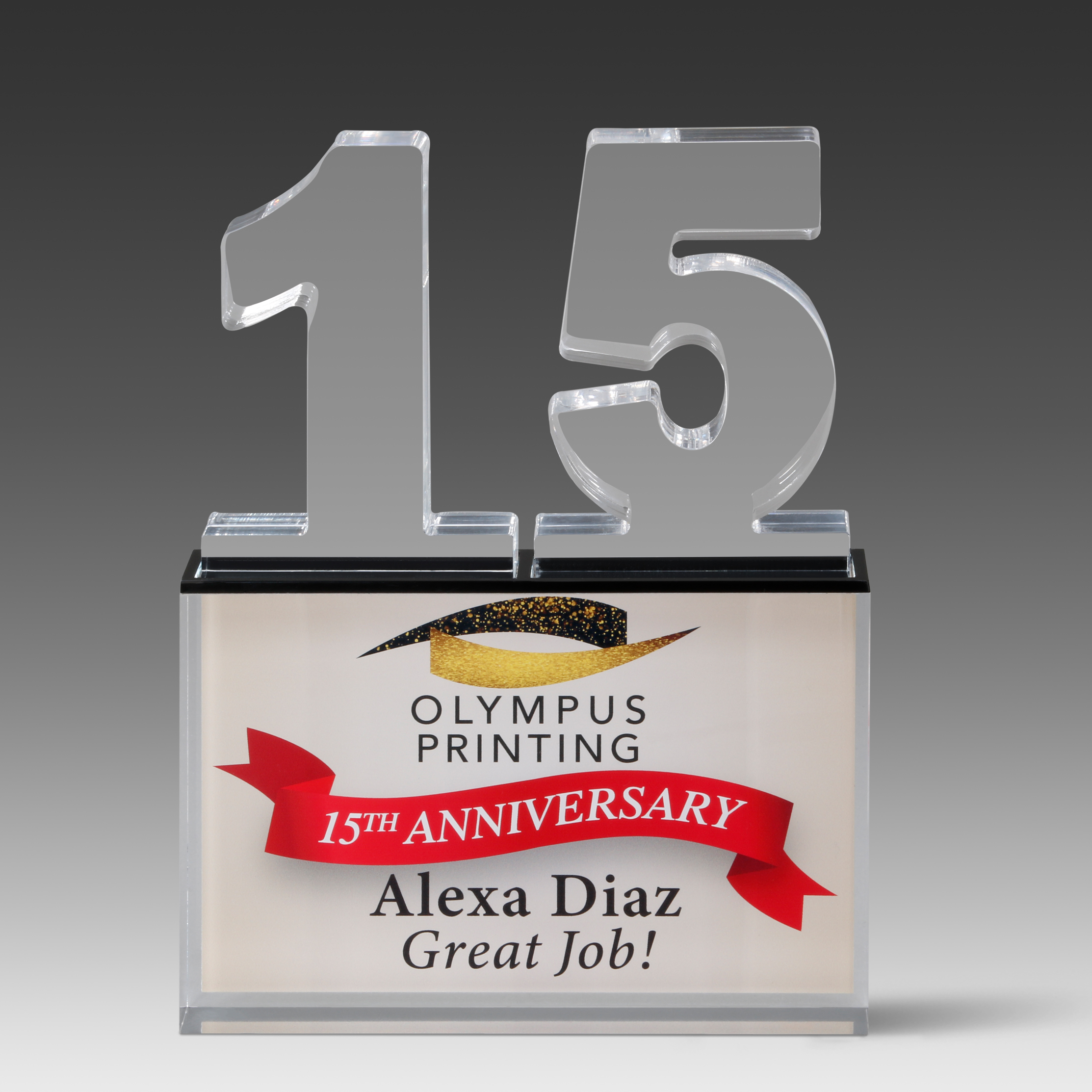 Recognition Number Award 15 (6" x 8" x 1") 1