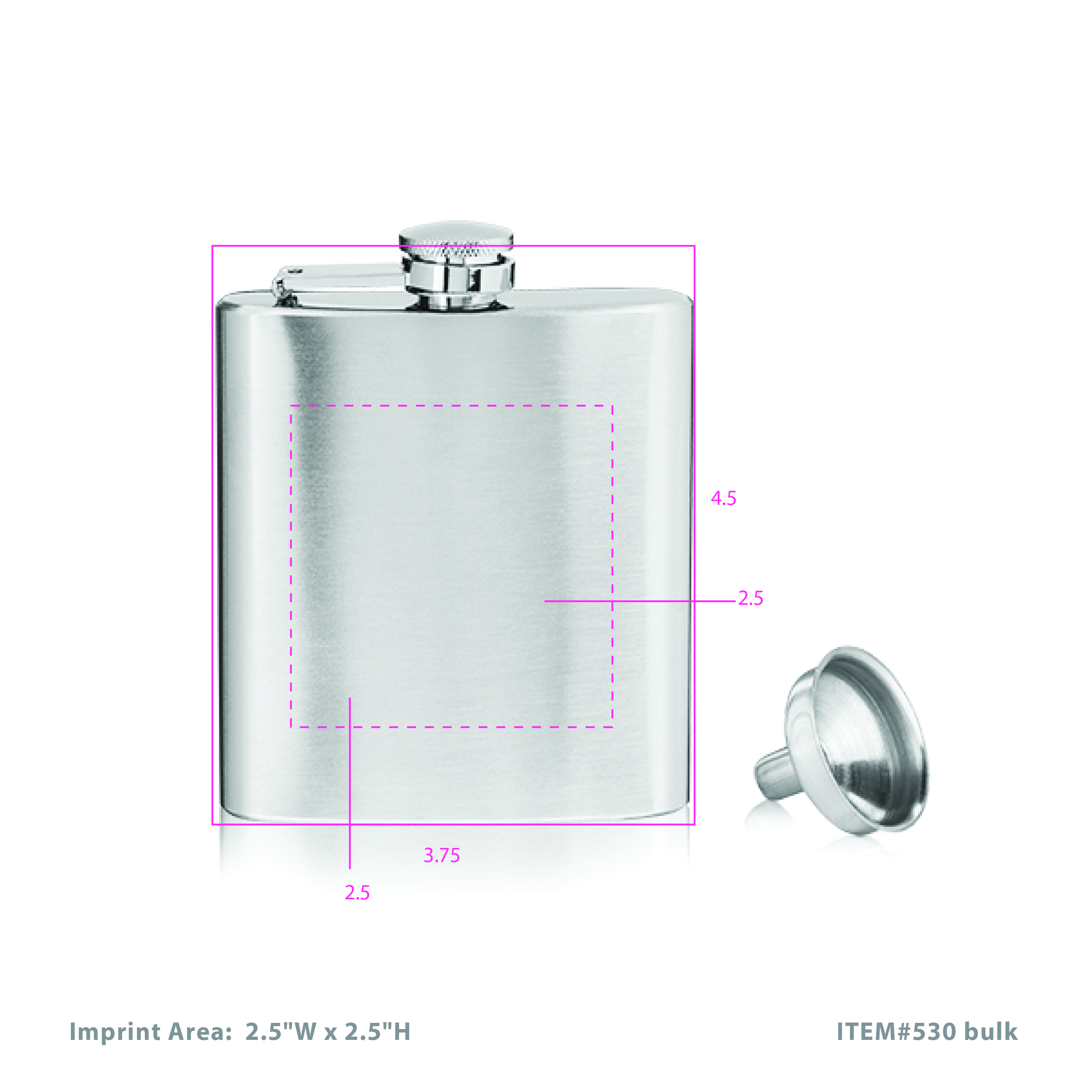 True® 6oz Stainless Steel Flask 6