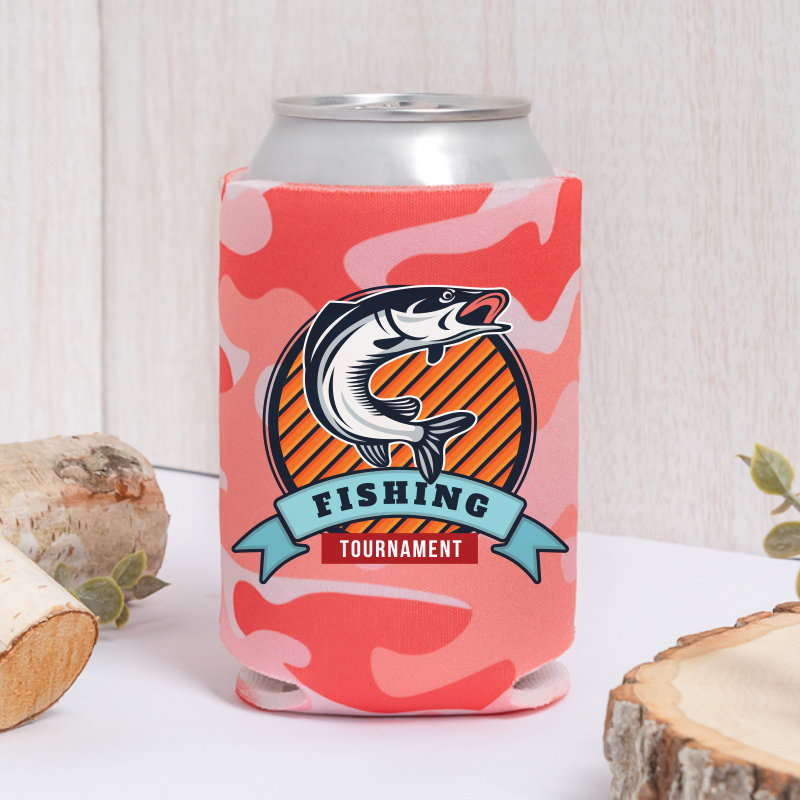 Custom Colored Camo Foam Collapsible Coolies, custom koozie with logo imprint 2