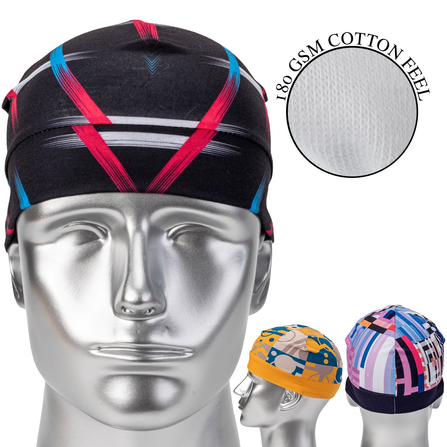 180GSM Poly-Cotton Dye Sublimation Skull Cap 1