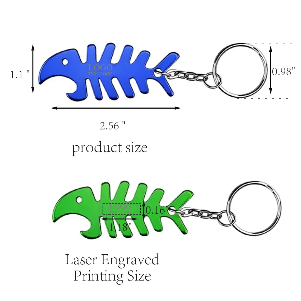 Fish Bone Shaped Bottle Opener Keychain 5