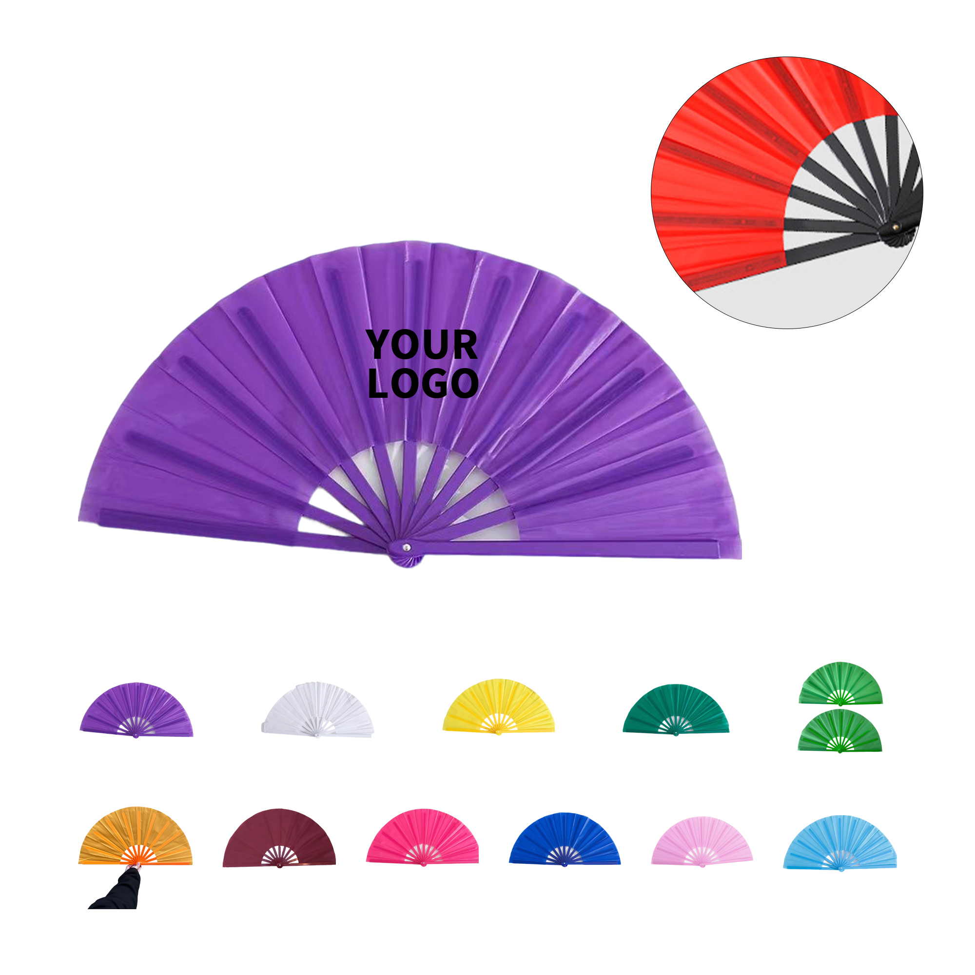 Clacking Folding Hand Fan 13" Width Portable Event Style 7