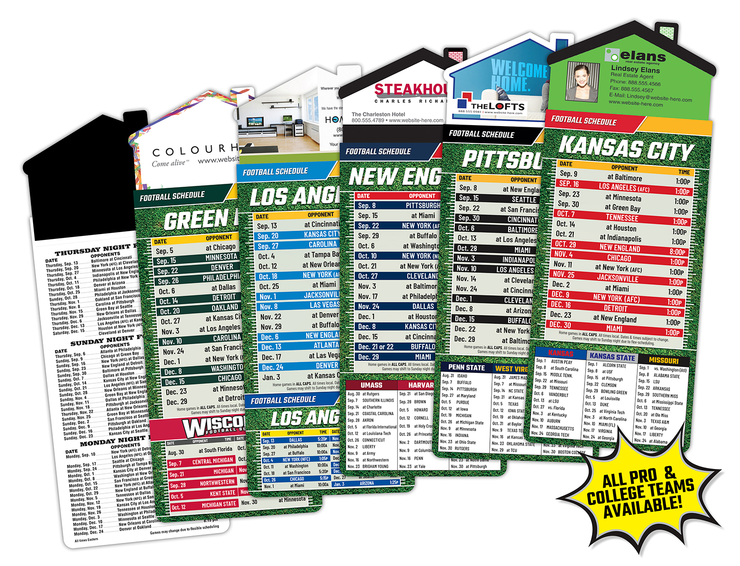 Magna-Card House Shape Magnet Football Schedules (3.5x9) 2