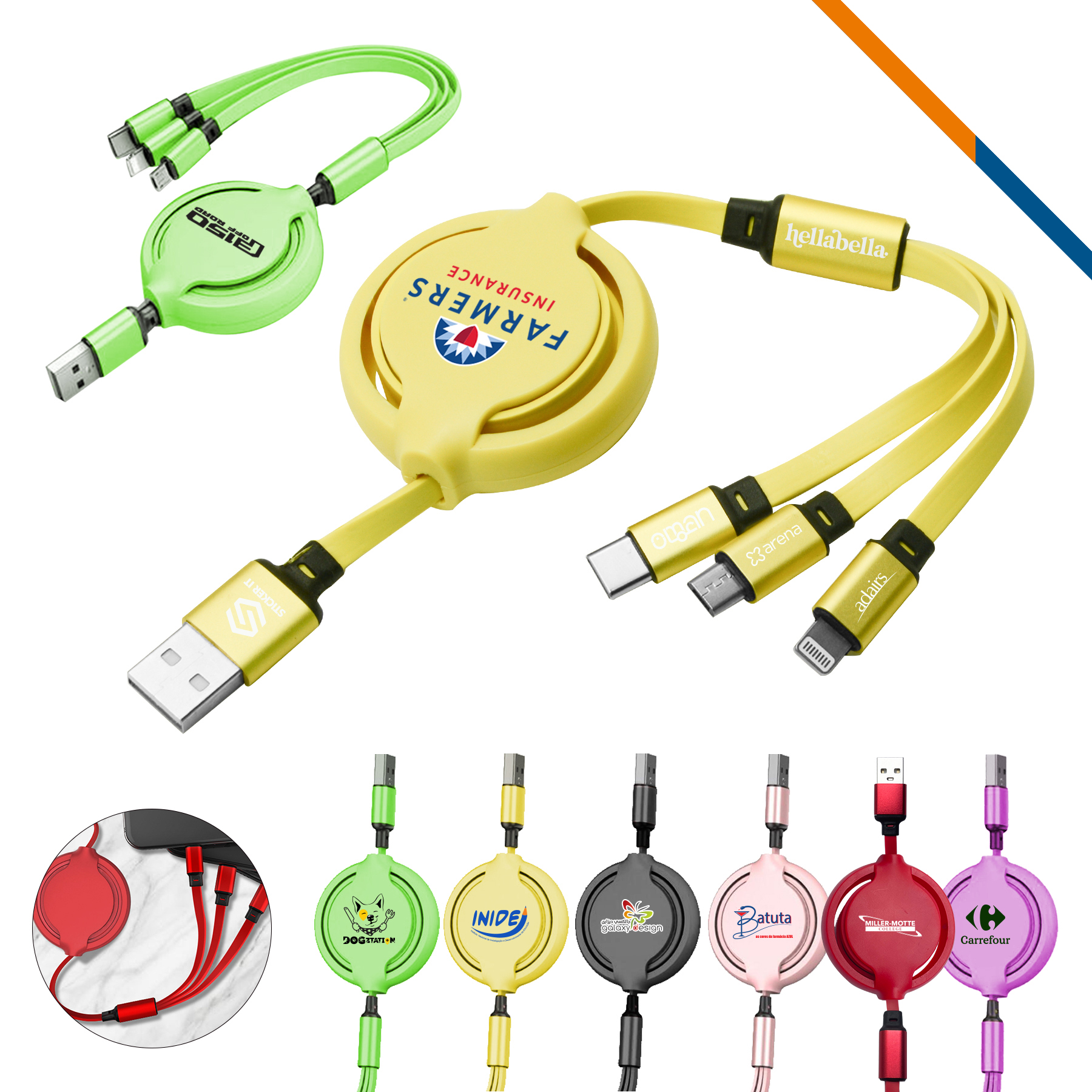 Octopus 3in1 Retractable Cable 3