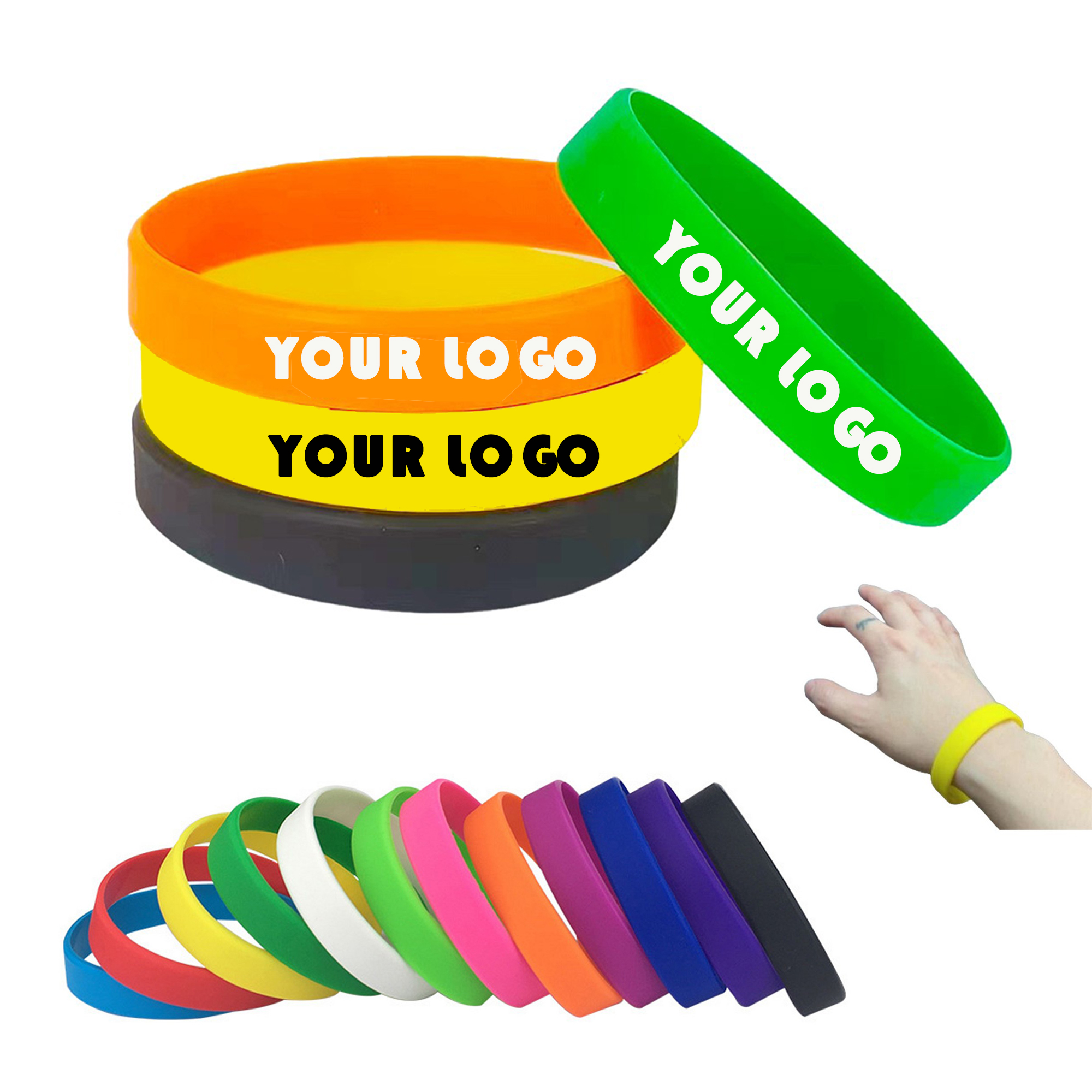 Fashion Silicone Bracelet Sports Wristband Solid Color 7