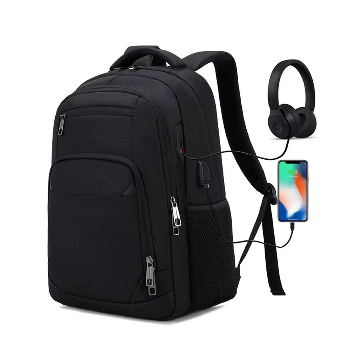 Large Capicity Travel Waterproof Laptop Backpack W/ USB Port 3