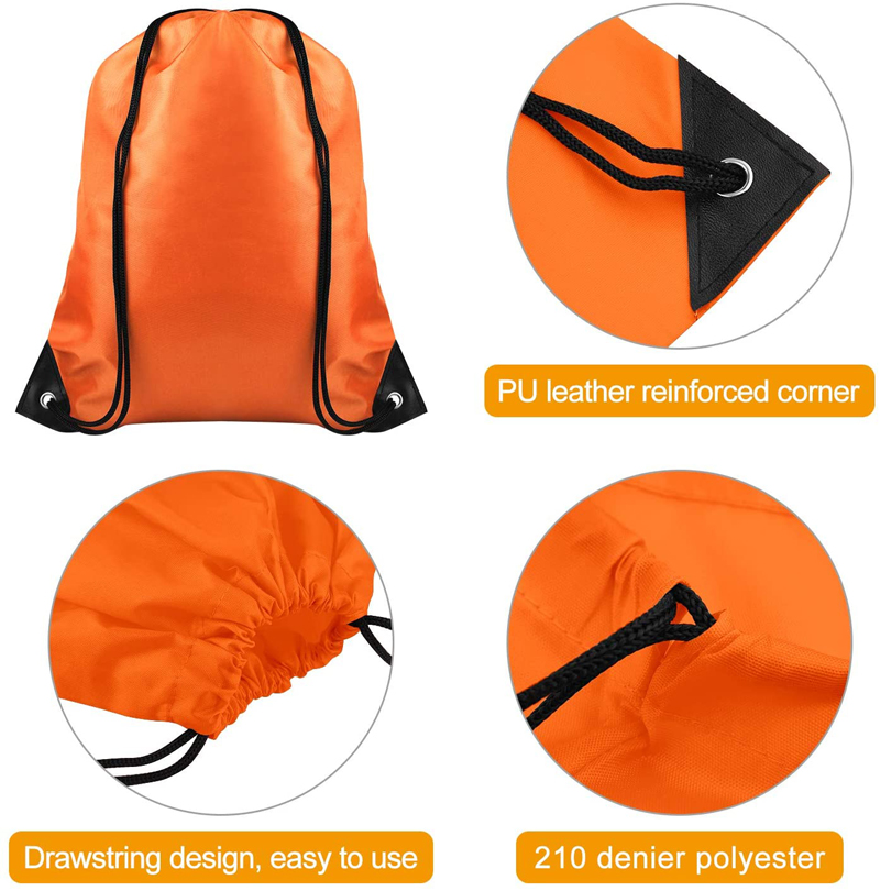 210D Polyester Drawstring Rope Bag--16.9"x13.4" 6