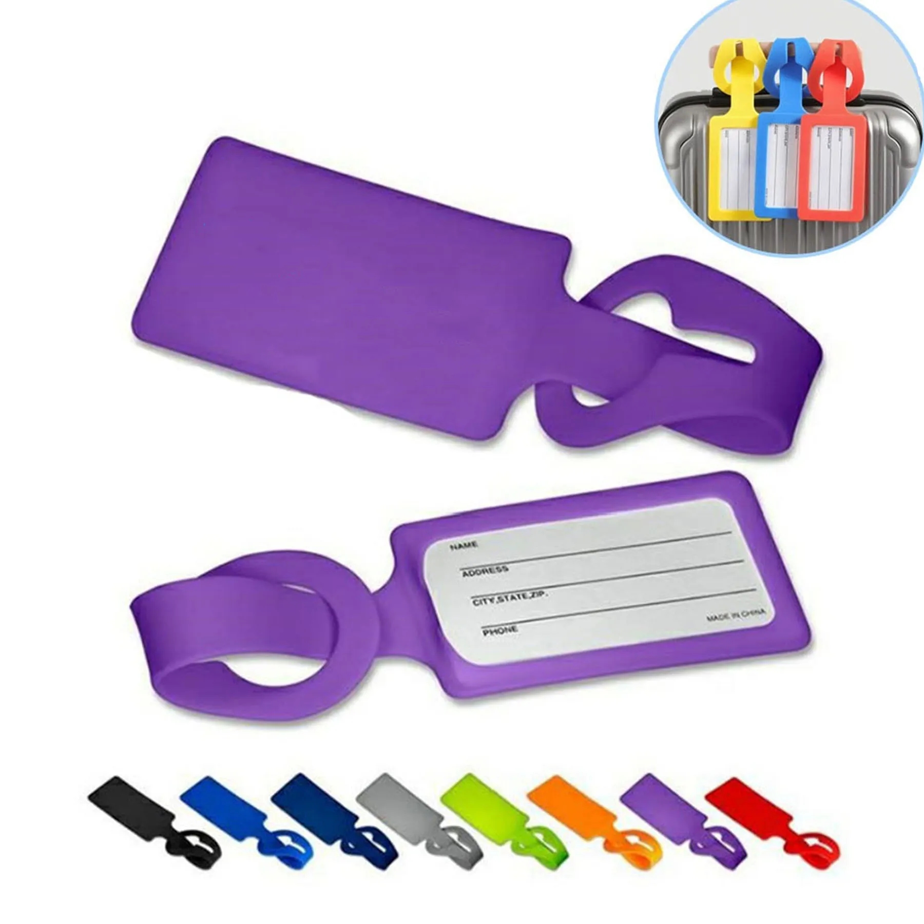 Silicone Luggage Tag with Name ID Card 6