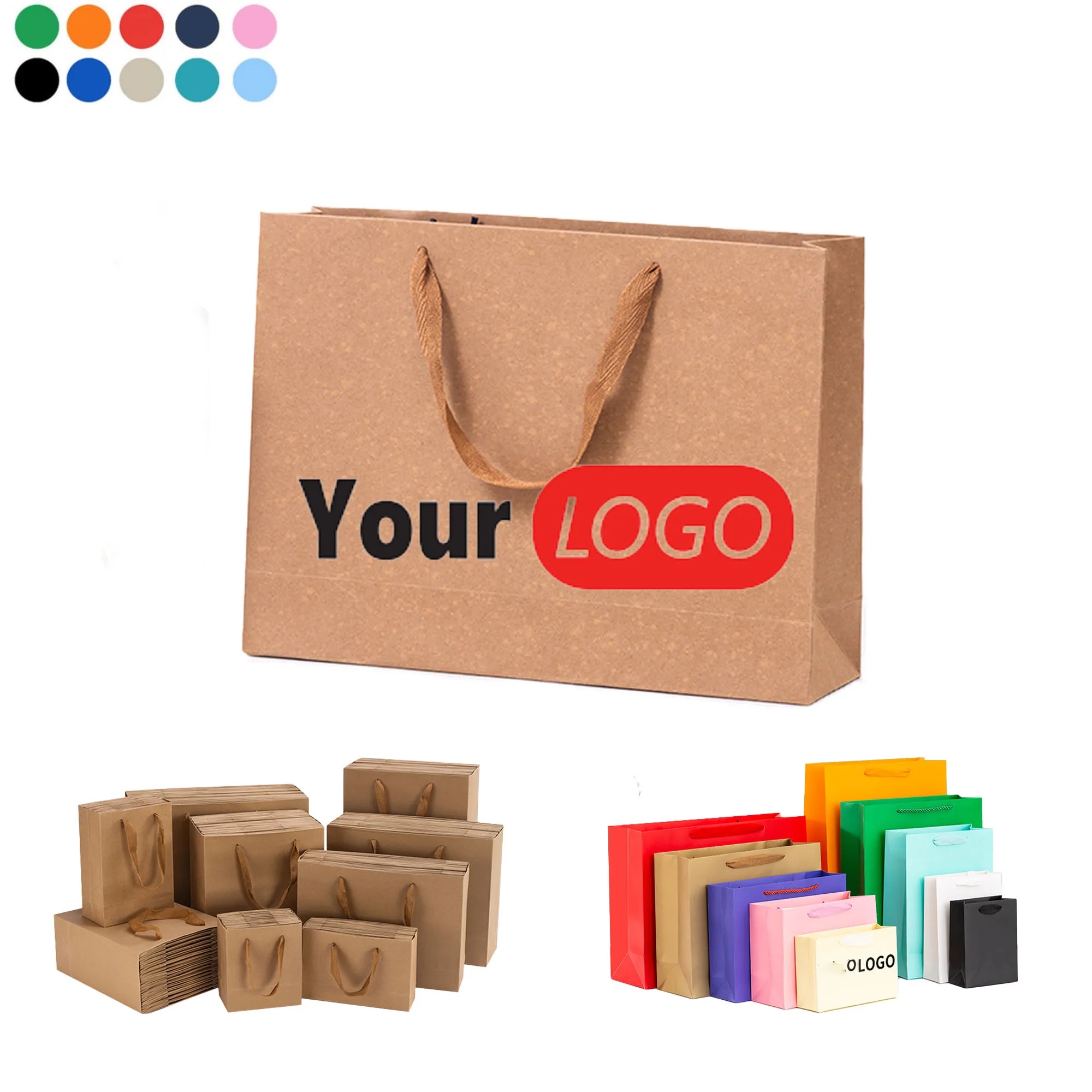 11x3.5x9 Inches Kraft Shop Gift Brown Paper Bag 3