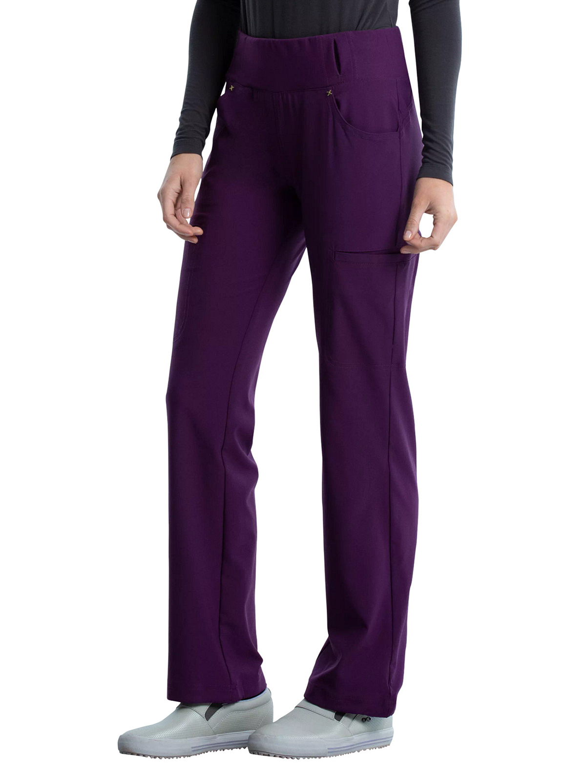 Cherokee - iFlex - Mid Rise Straight Leg Comfort Knit Waistband Pull-on Pant 35