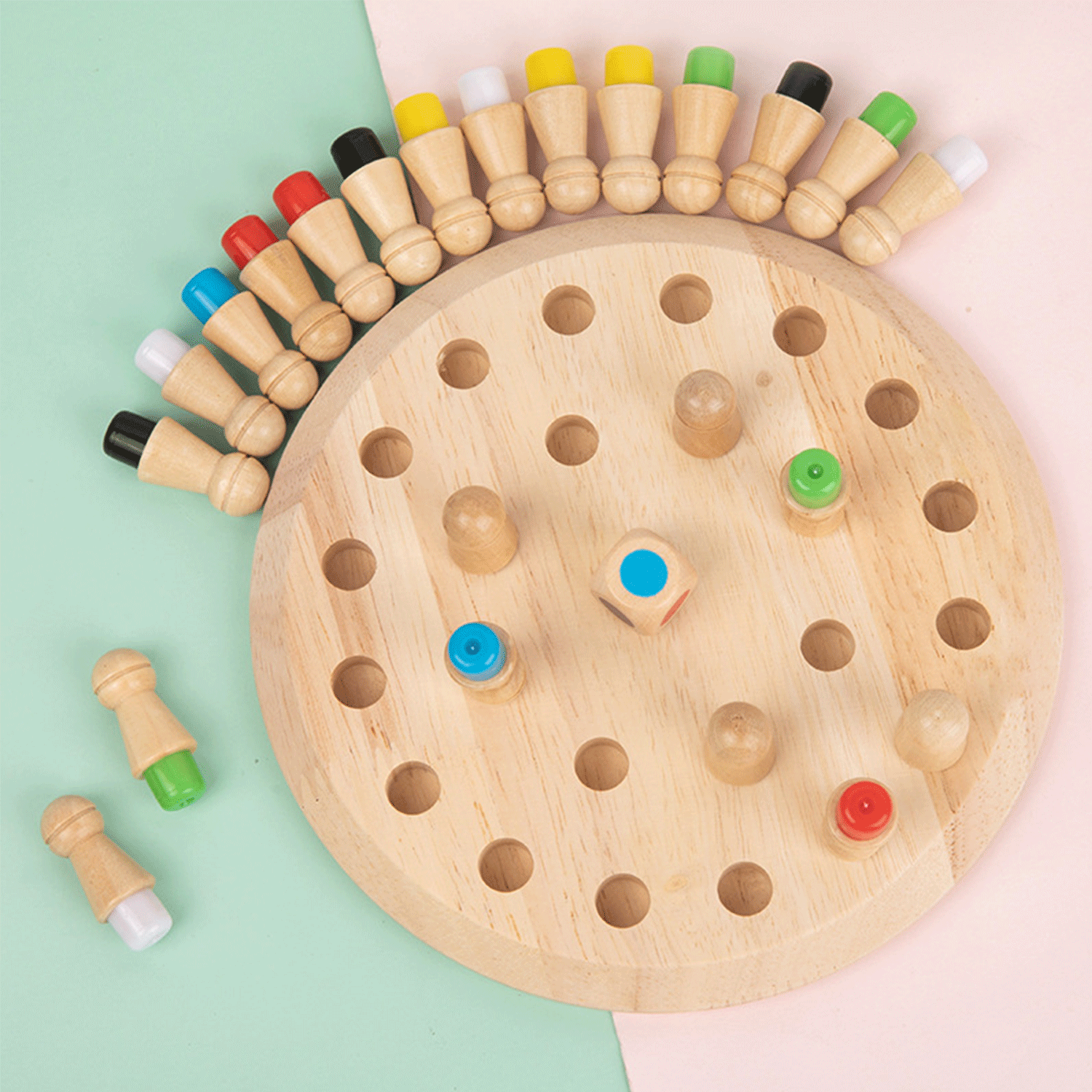 Wooden Memory Match Stick Chess Game Board Puzzles 14