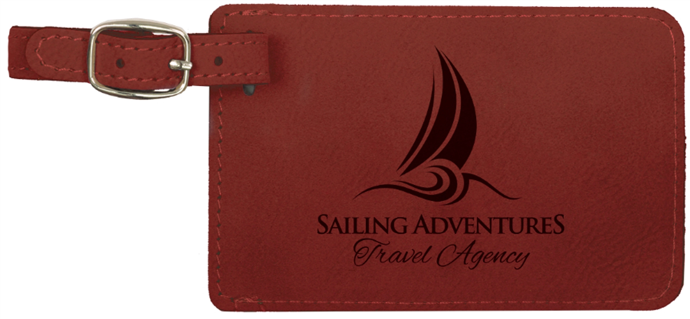 Rose Red Laserable Leatherette Luggage Tag 1