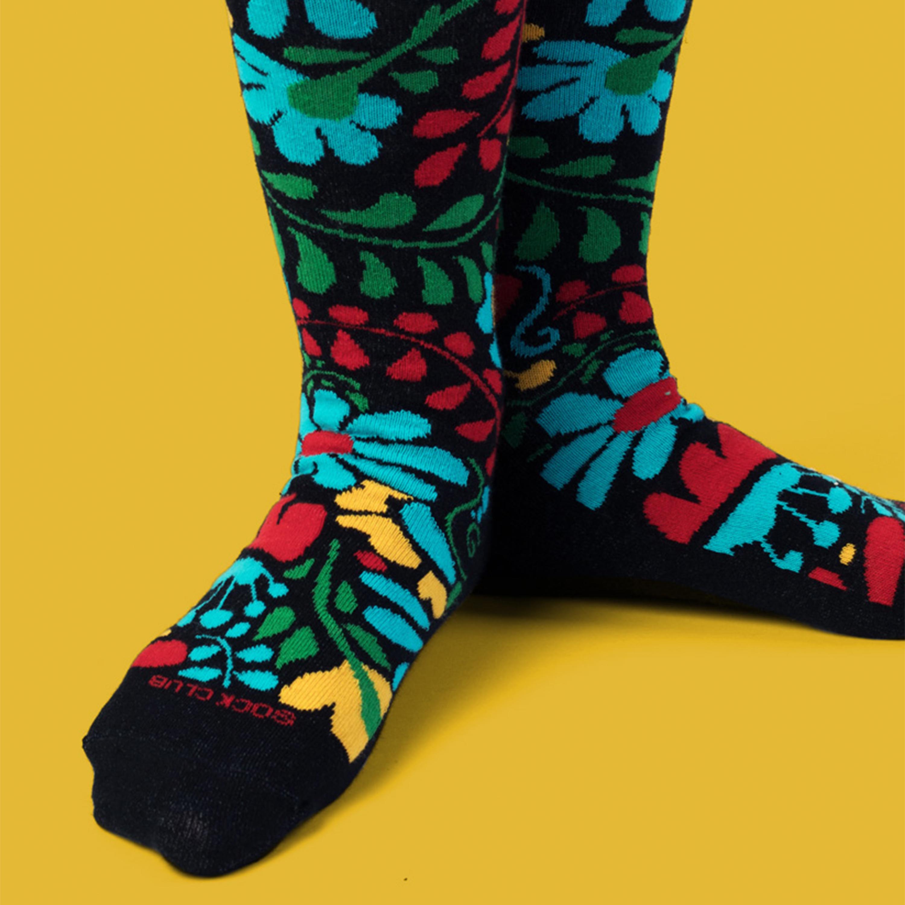 Mid Calf Earth Day Socks - Step Lightly for a Greener Planet - American Made 2