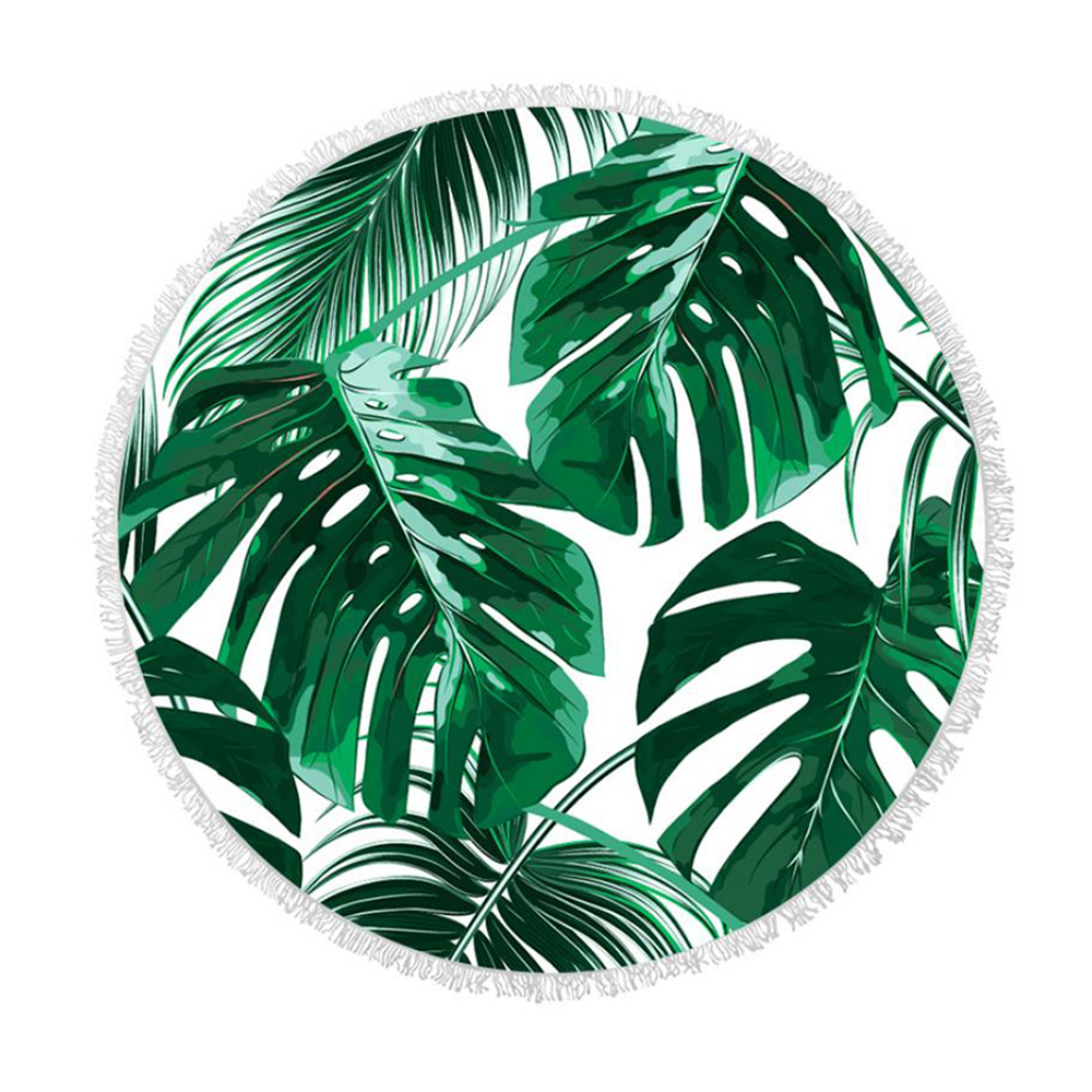 Round Sublimated Plush Microfiber Beach Towel 2