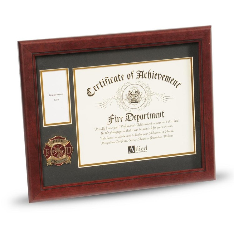 Firefighter Medallion 8-Inch by 10-Inch Certificate and Medal Frame 1