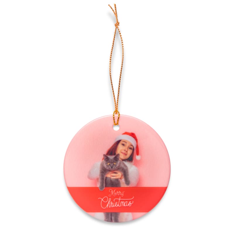Full Color Ceramic Christmas Ornament 7