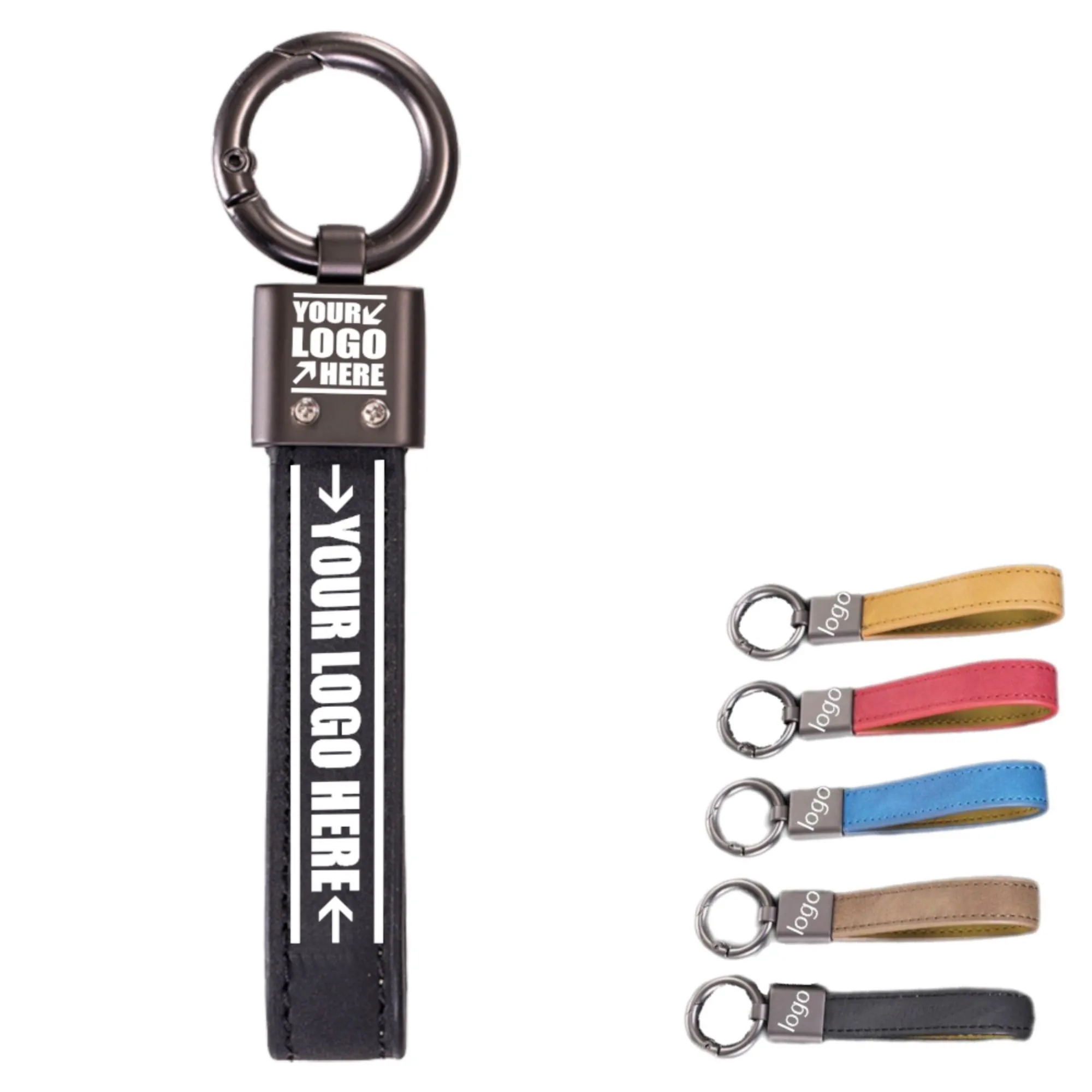 Metal Key Chain With Leather Belt