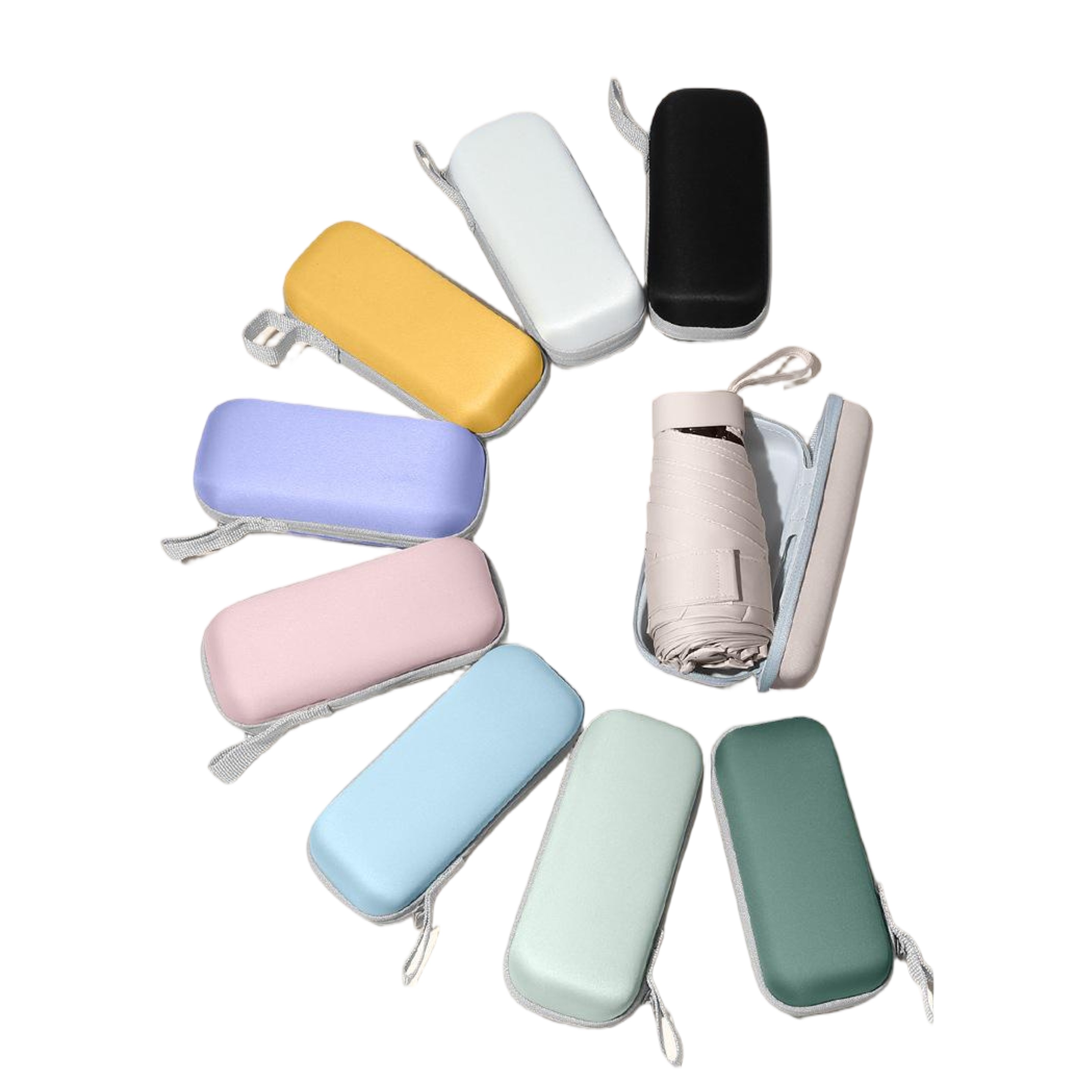 Mini Folding Travel Umbrella with Case - Ocean 6