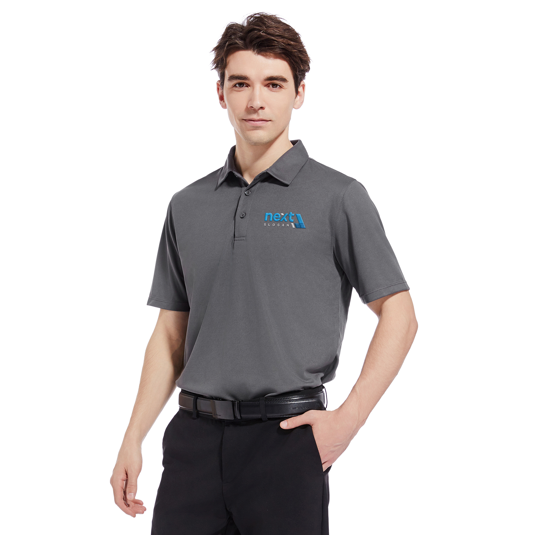 Men's Micro Pique Ribbed Collar Polo Shirt 3