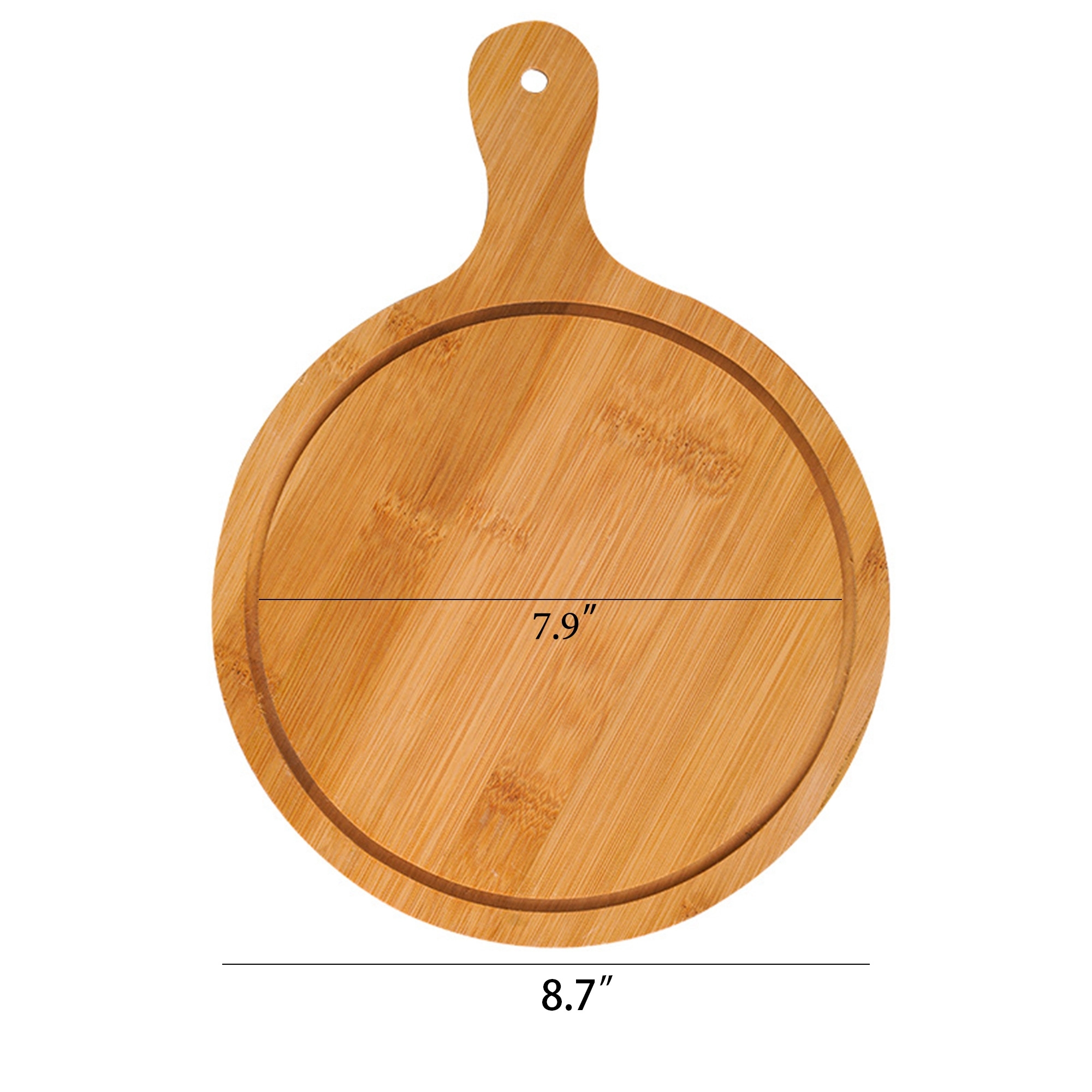 9" Circular Bamboo Round Cutting Pizza Board 4