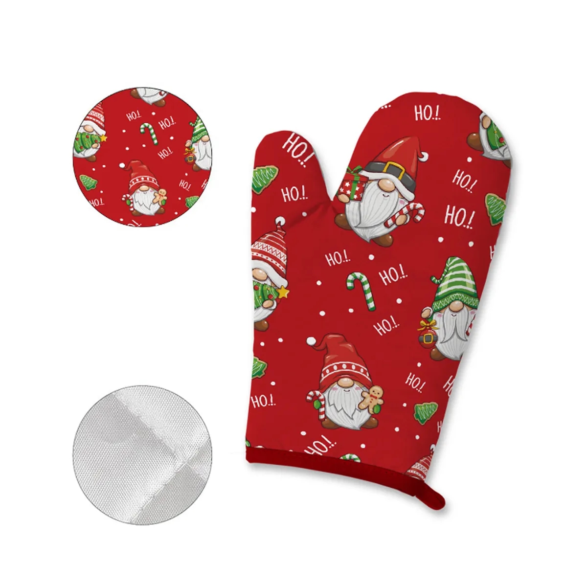 Christmas Heat Resistant Oven Mitts Suitable For Kitchen 8