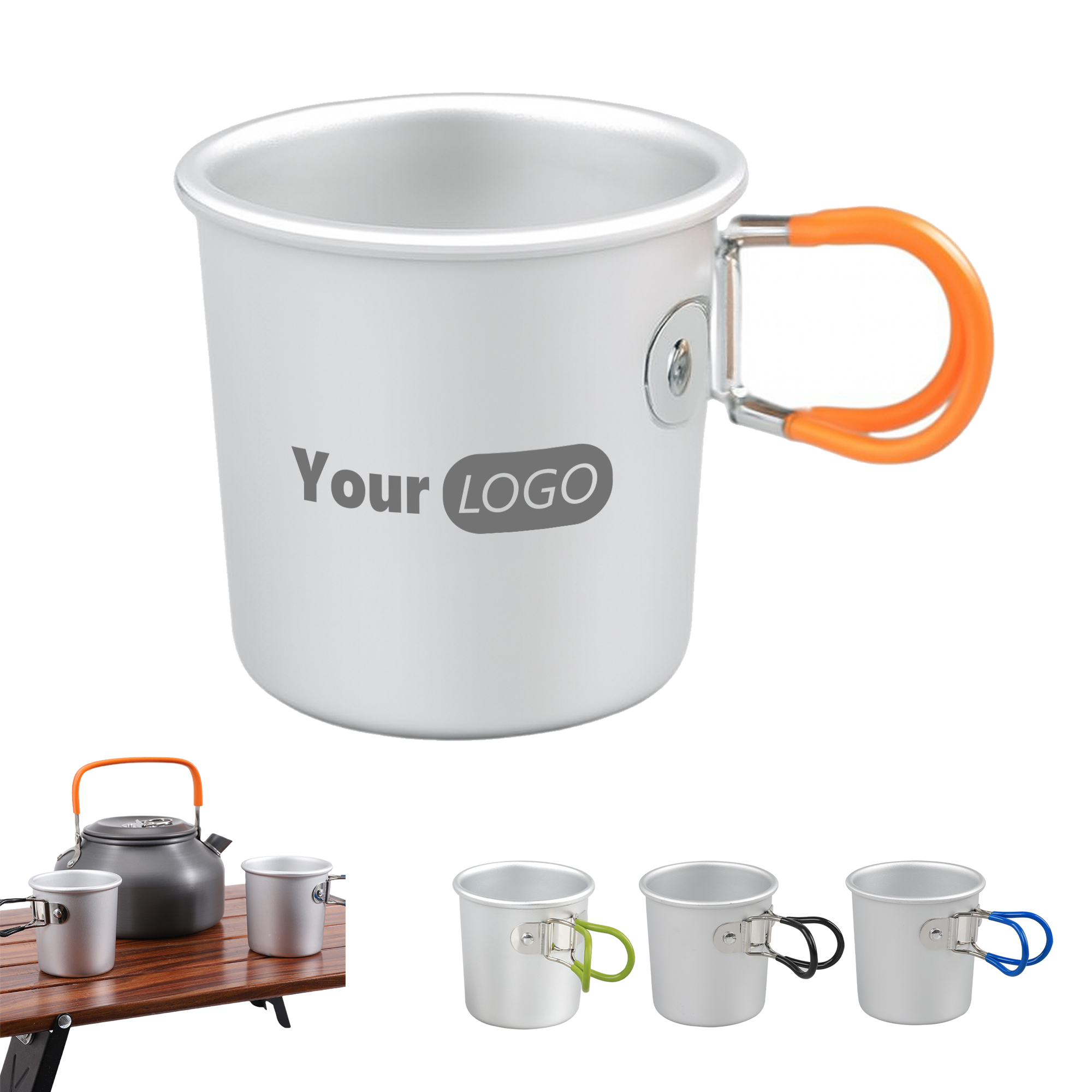 5oz Aluminum Camping Mug With Folding Handle 5