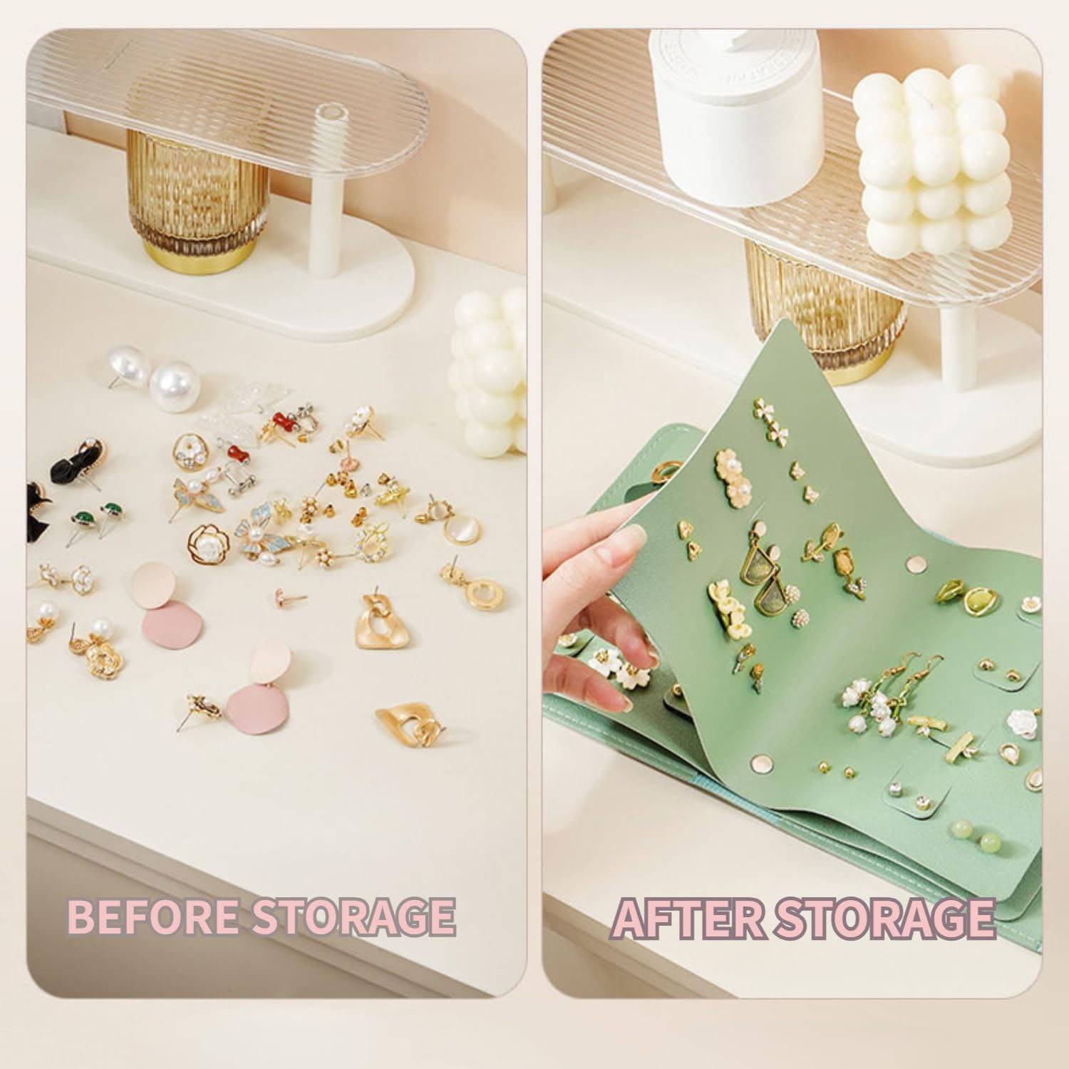 PU leather Jewelry Storage Roll Bag Necklace Holder 3