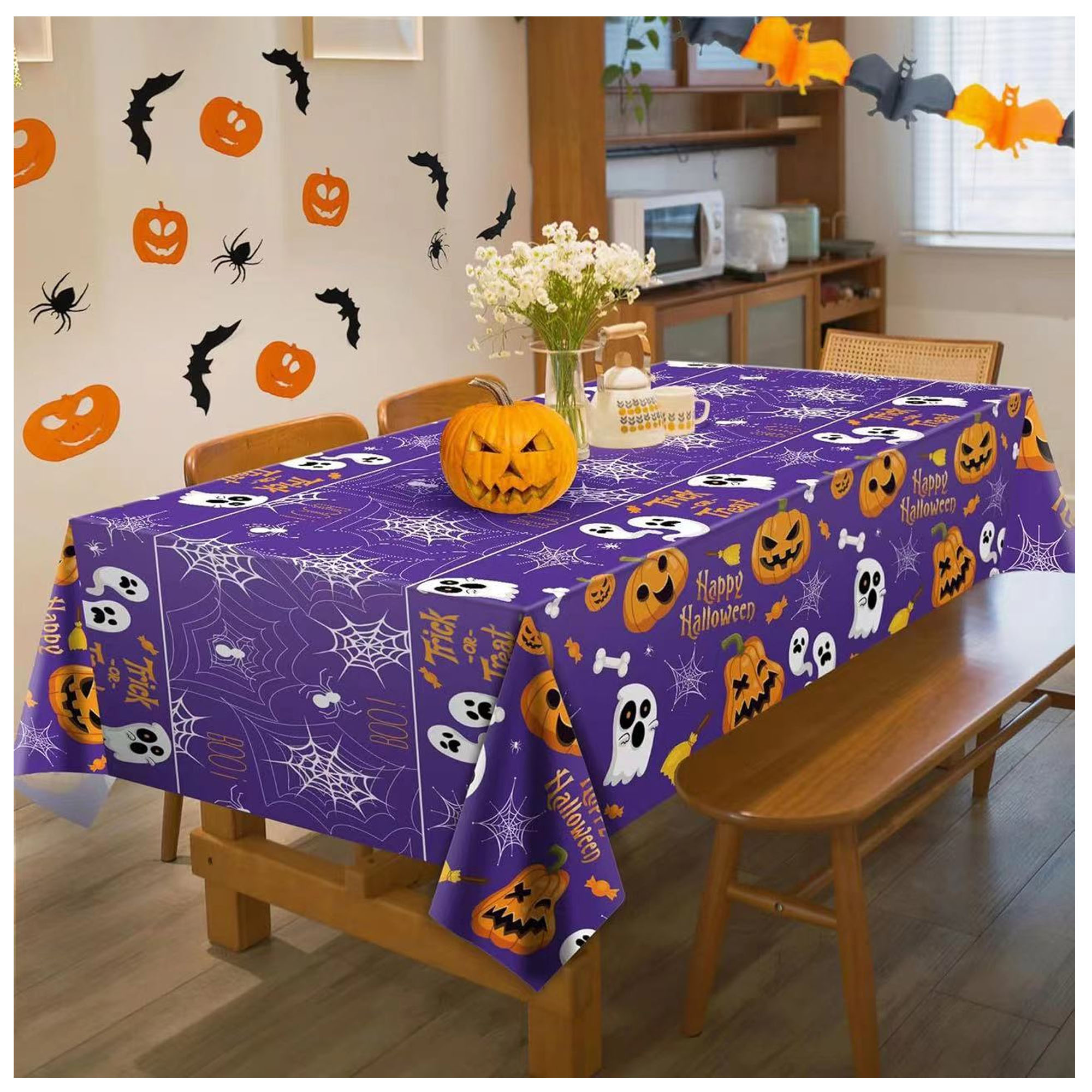 Plastic Durable Halloween Themed Tablecloth ?C Oil-Proof And Waterproof 4