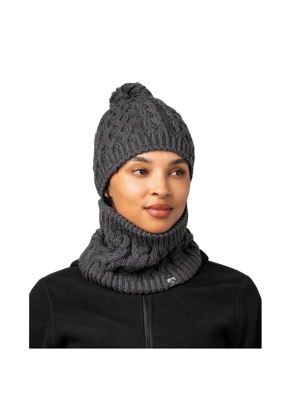 Storm Creek Women's Freeze Baby Fleece-Lined Cable Knit Pom Hat