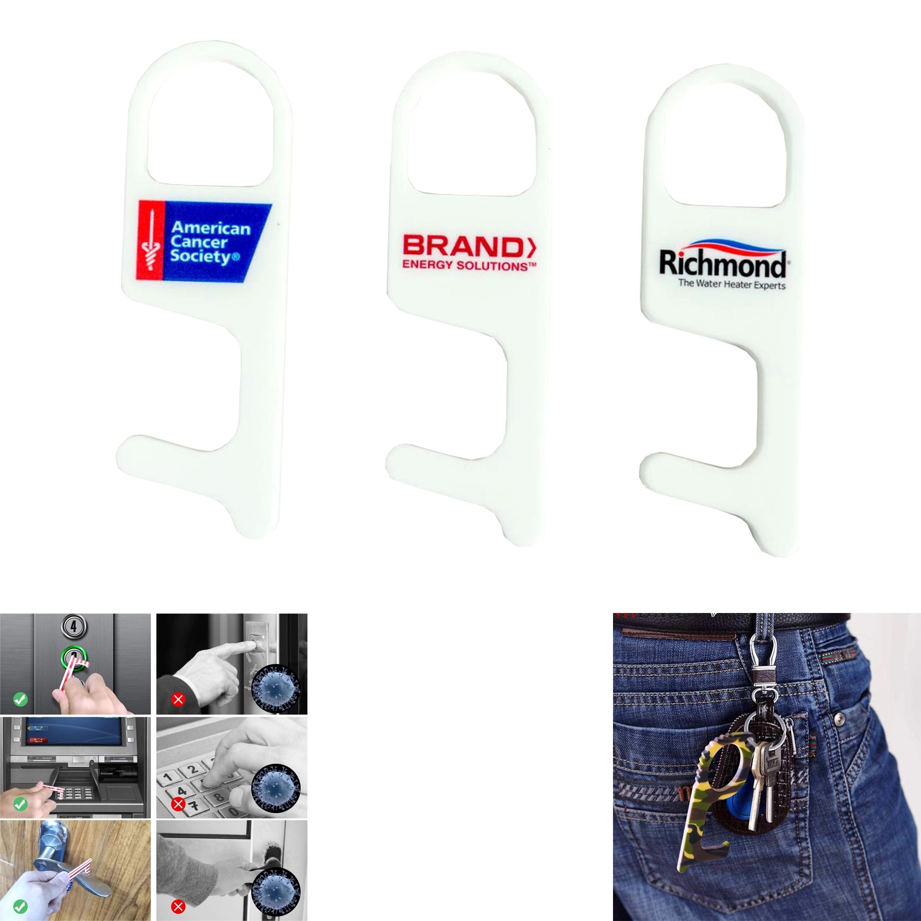 Non-Contact Acrylic Door Opener 1