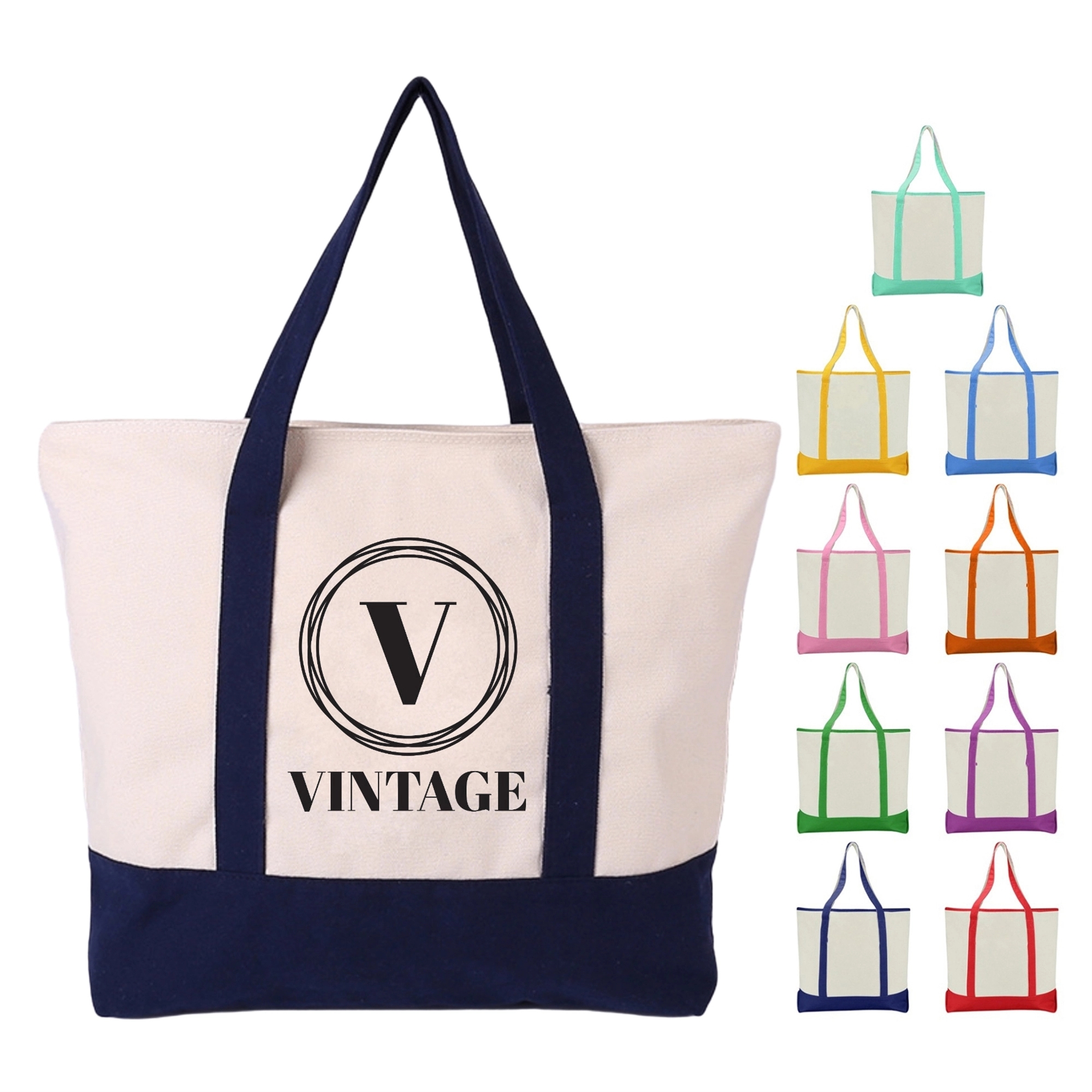 Canvas Grocery Boat Tote Bag