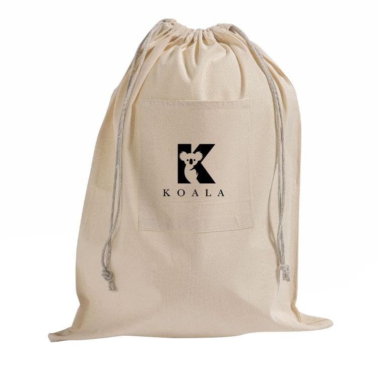 Palmcrest Pocket Laundry Bag, custom drawstring bag with logo imprint 2