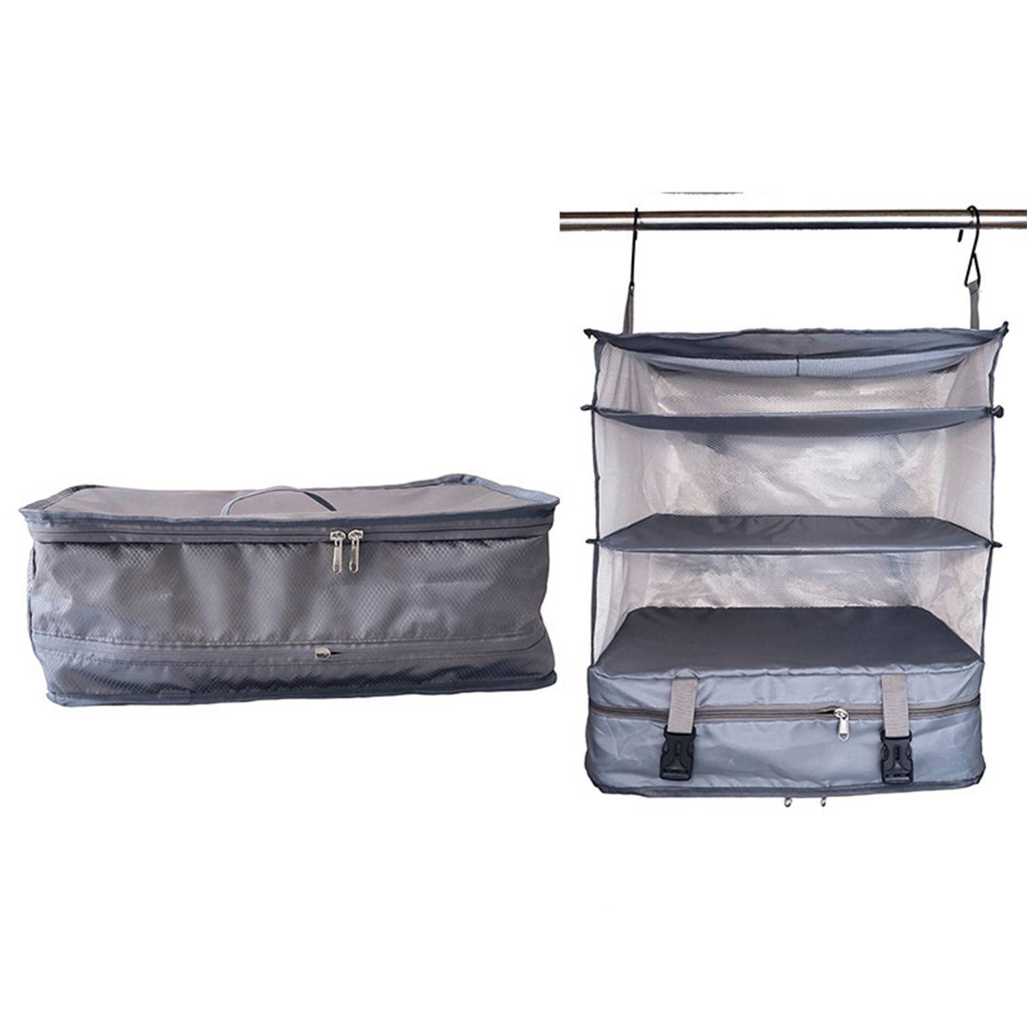 3 Layes Polyester Foldable Travel Storage Bag With Two Hooks 5