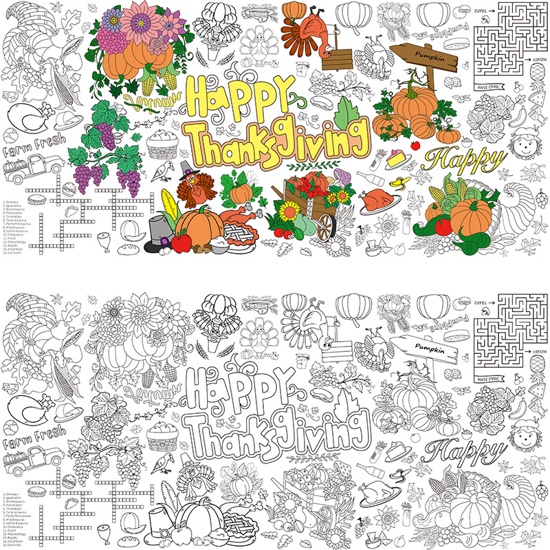 Custom Coloring Poster/Tablecloth-Christmas Crafts for Kids 2